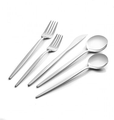 Набір столових приборів Karaca Orion (60 предметів) для 12 осіб - нержавіюча сталь, ножі, виделки, ложки, блискучі ножі та виделки, кухонний набір (сріблястий)