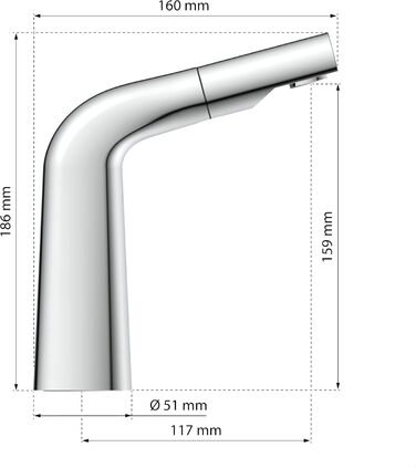 Змішувач для ванної кімнати EISL COOL з висувною лійкою для миття волосся, водозберігаючий кран, хром