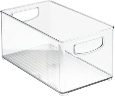 Ящик для холодильника/морозильної камери iDesign 75130 Ящик для холодильника/морозильної камери iDesign 75130, середній та глибокий пластиковий кухонний органайзер, прозорий, 25,4 см x 15,2 см x 12,7 см, 75130