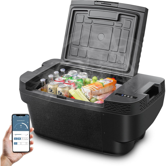 Компактний компресорний холодильник AAOBOSI 35L з Wi-Fi, USB, 12/24/240V для авто, кемпінгу та подорожей