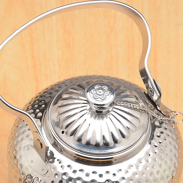 Чайник з нержавіючої сталі sanqiahome об'ємом 1,4 літра з фільтруючою вставкою, з ручкою для просіювання чаю, індукційний (срібло, 1400 мл)