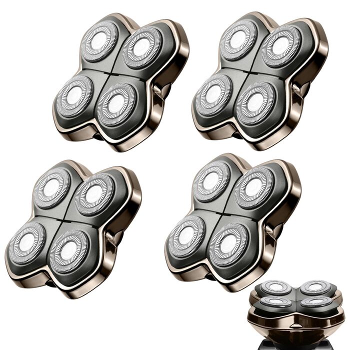 Запасні леза для електричної бритви Skull Shaver Carver PRO (4 шт.) — гіпоалергенні змінні голівки для гоління голови, чоловічі та жіночі