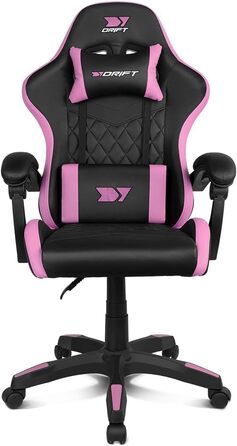 Ігровий крісло DRIFT GAMING DR35 - комфорт та підтримка для геймерів, чорно-сірий колір, з подушками для спини та шиї, регульоване, на міцній базі, з підлокітниками