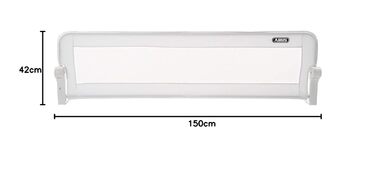 Бортик для ліжка ABUS Eric для немовлят та дітей - захист від випадання для батьківських, дитячих та сімейних ліжок - складаний для подорожей - білий, 150 см