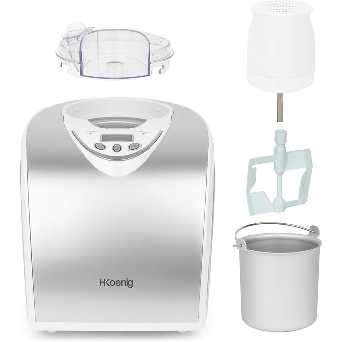 Електрична машина для приготування льоду H.Koenig HF180 - 1 л - 135 Вт - приготування морозива, сорбету та йогурту