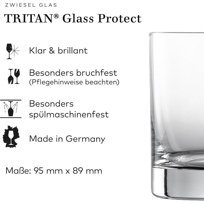 Склянки для віскі Zwiesel Glas Tavoro, 0,4 л (набір 4 шт.), сучасний Tumbler, скло Tritan, Made in Germany