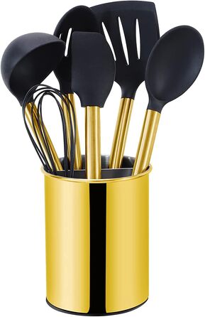 Набір посуду ECHTWERK, ручка з нержавіючої сталі, тримач для посуду, антипригарний силікон, EW-KS-1201K (золото, 7 предметів)