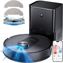 Робот-пилосос Proscenic Q8 Max з функцією миття, 8000Pa, 200хв, станція самоочищення 3л, лазерна навігація, керування через APP, Alexa, Google, Siri