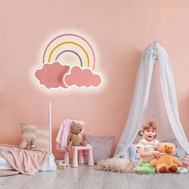 Дитячі стельові хмари Rainbow Dimmable з дистанційним керуванням, нічник, 35см