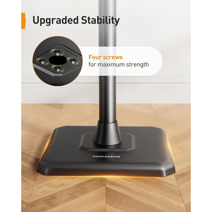 Підставка для колонок Perlegear PGSS12, регульована висота 83-107 см, для сателітної акустики, з кабельною організацією, 6 кг