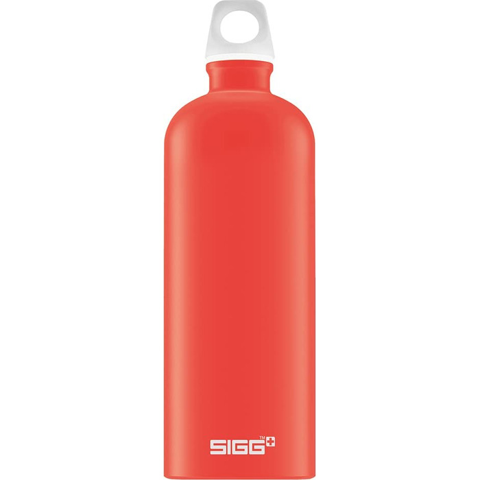 Вулична пляшка для пиття SIGG Traveller (1 л), що не містить забруднюючих речовин і герметична пляшка для пиття для піших прогулянок, легка спортивна пляшка для пиття з алюмінію (червоного кольору)