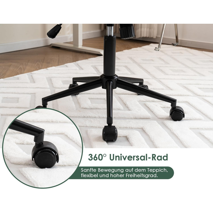 Офісне крісло YOUTASTE з принтом листя, ергономічне, регульоване по висоті з функцією гойдання, без підлокітників, шкіряне, для дому та офісу, блакитне