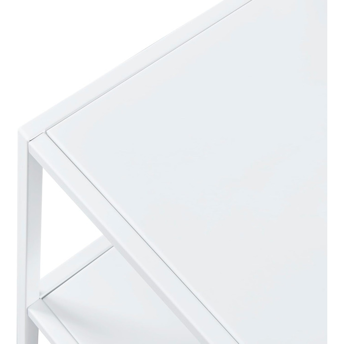 Журнальний стіл Kumlinge Диванний стіл з 3 полицями Стіл для вітальні Журнальний столик у формі драбинки Мінімалістичний дизайн 50x60x60 см для вітальні та спальні Офіс Вхідна зона Білий Білий 50x60x60см