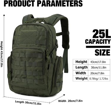 Чоловічий тактичний рюкзак Mardingtop 25 л армійський-зелений