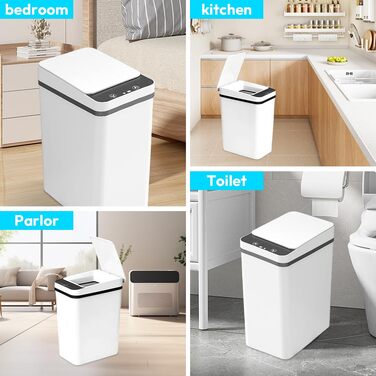 Автоматичний сміттєвий бак Schwarz 8L з сенсором - для ванної, кухні, безшумний, з датчиком, водонепроникний