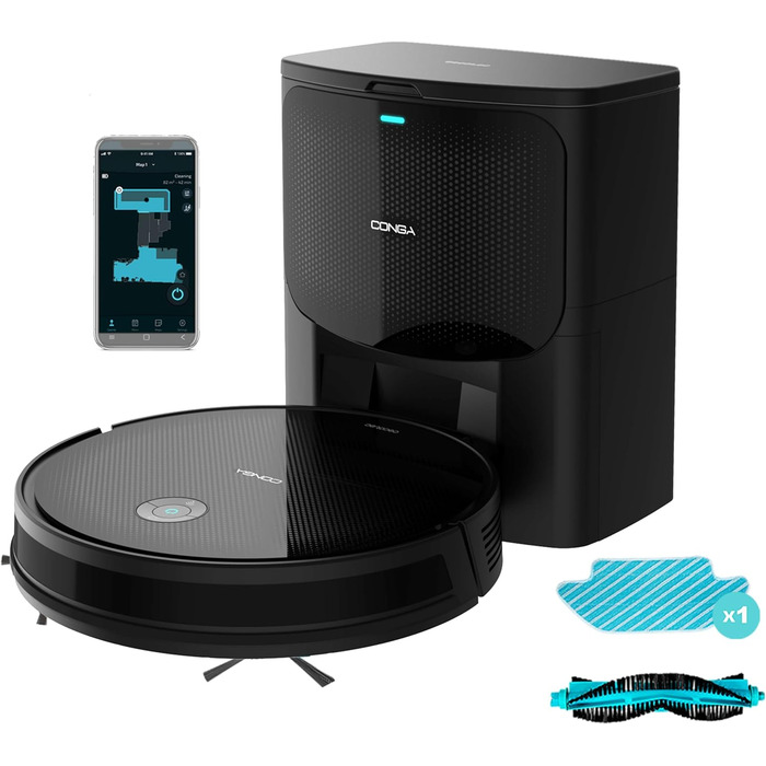 Робот-пилосос Cecotec Conga 2499 Ultra Home Advanced з автопорожненням, гіроскоп, 2100Pa, Wi-Fi, моп, 3L, з мокрою тканиною