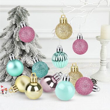Різдвяні кулі прикраси для ялинки з 99 кольорових і блискучих ялинкових куль, набір маленьких підвісних різдвяних куль, декор