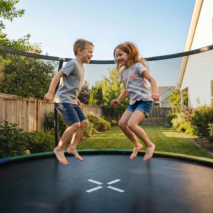 Батут JUMMICO садовий Ø360 см з сіткою безпеки та захисним покриттям для дітей, кольоровий