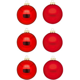 Інге скляні різдвяні кулі / красиві скляні ялинкові кулі / 30 куль в картонній коробці ялинкові прикраси ялинкові прикраси ялинкові кулі (веселий червоний / червоний блиск / матовий)