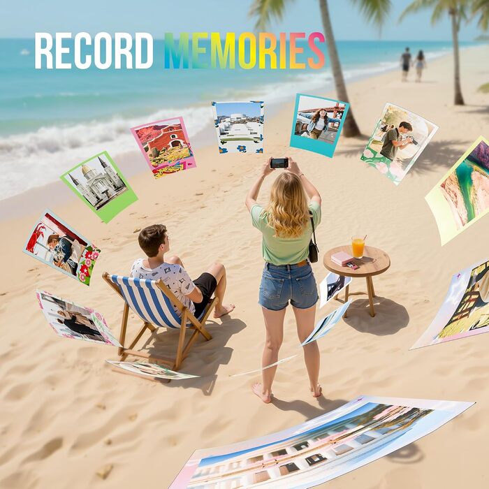 Портативний міні-фотопринтер Nelko PP01: кольоровий, для смартфонів iOS & Android, з 20 фотопапером, наклейки, рожевий