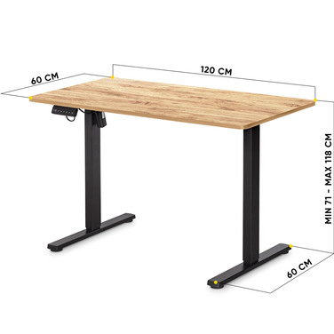 Стіл Mealux PowerDesk Lite Mahogany з електрорегулюванням висоти (арт. EVO-201 Lite Mahogany/B)