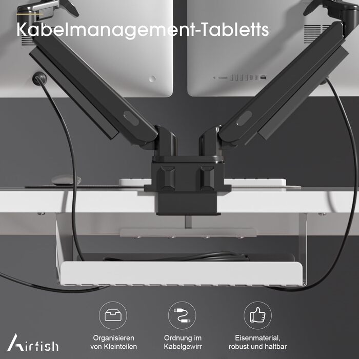 Електричний стіл Airfish з регулюванням висоти (140x70 см) з бездроговою зарядкою, комп'ютерний стіл, пам'ять на 3 функції, нагадування про відпочинок, білий. Також доступний розмір 180x80 см.