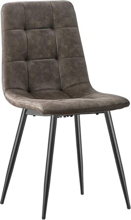 Набір обідніх стільців Techno, коричневі, з металевими ніжками, для кухні, вітальні, зони очікування (6 шт.)