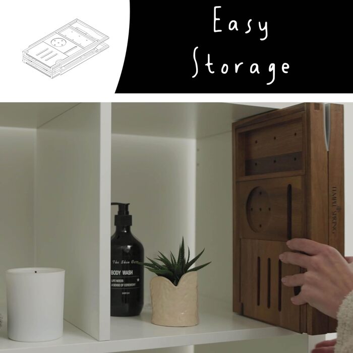 Підставка для ванни Temple Spring з акціїї (складні, дерев'яні) - аксесуари для ванної кімнати