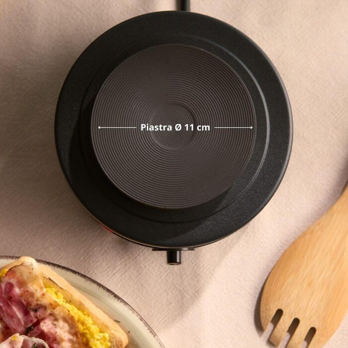Електрична плитка Girmi PE26 з чавунною поверхнею, 1500 Вт, 5 температурних режимів, діаметр 18,5 см, чорна