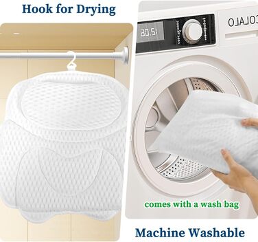 Подушка для ванни, розслаблююча підтримка шиї та спини, біла, з мішком для білизни