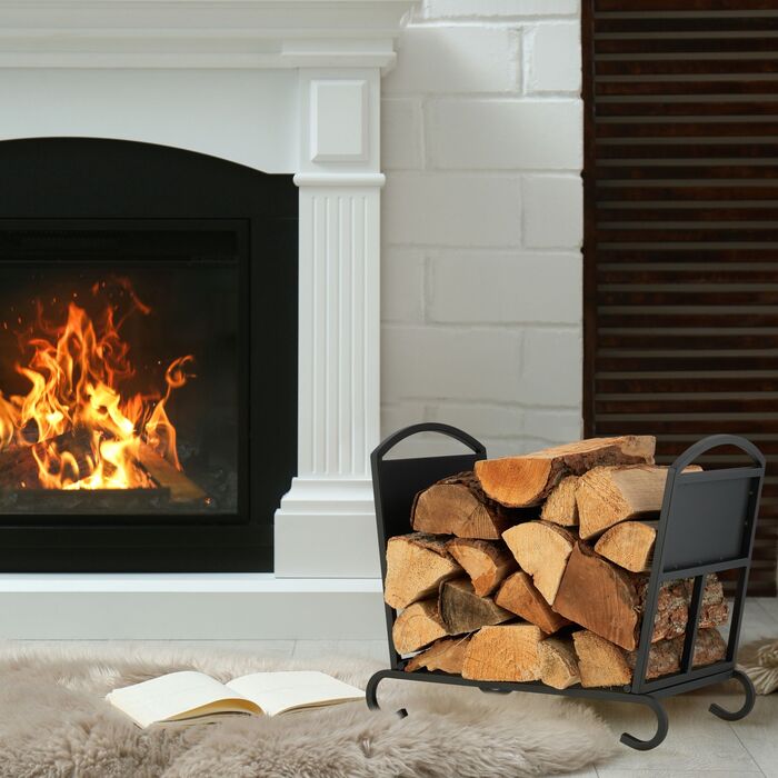 Відкидний металевий кошик для дров Relaxdays