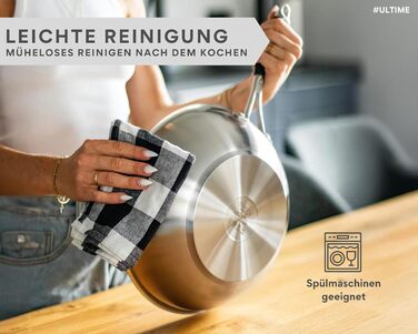 Набір сковорідок нержавіючої сталі PURA 20, 24, 28 см – без покриття PTFE/PFOA, для індукції та всіх плит, для смаження з ароматом (включає вок ULTIME 28 см)