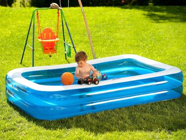 Басейн Speeron великий дитячий басейн, надувний басейн, 242 x 155 x 51 см (гігантський дитячий басейн, дитячий басейн, дитячий басейн надувний)