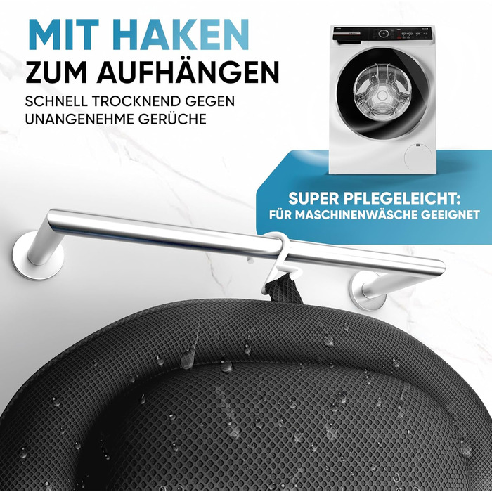 Преміум подушка для ванни XXL рожева | Додаткова підтримка для шиї та плечей | Швидковисихаюча, пральна подушка для ванни з 4 великими присосками | Подушка для ванни рожева (XX-Large, Чорний)