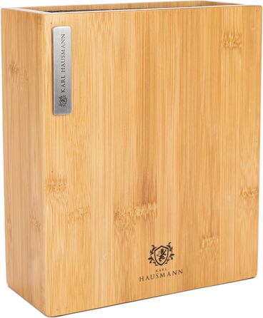 Підставка для ножів Karl Hausmann з бамбука без ножів з вставкою з щетиною - 23 x 20 x 9 см - універсальна дерев'яна підставка для ножів