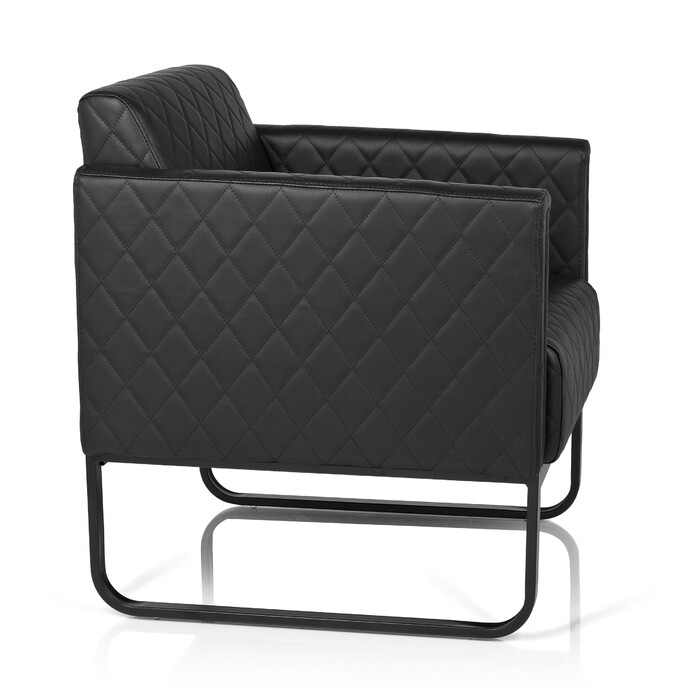 Крісло для відпочинку ARUBA BLACK, чорний каркас, штучна шкіра, одноразове, чорний колір, hjh OFFICE