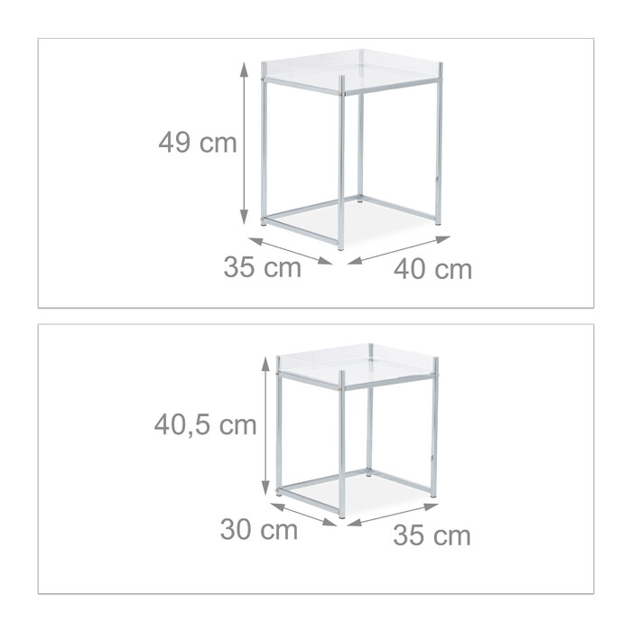 Набір акрилових журнальних столиків Relaxdays з 2 штук