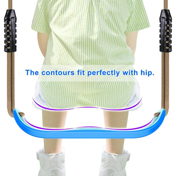 Гойдалка садові SELEWARE для дітей та дорослих: комплект з канатом 2м та 2 карабінами, чорний (синій)