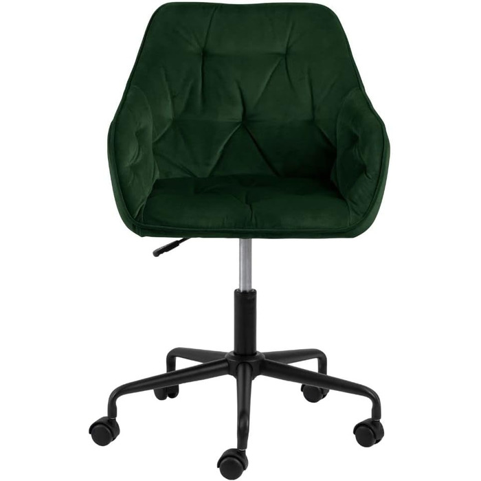 Крісло для офісу Bentley AC Design, зелено-чорне, з велюру та металу, 88,5 x 59 x 58,5 см