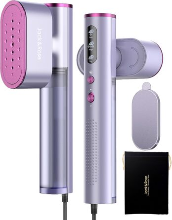 Jack & Rose Дампфглеттер: Портативний праска-парогенератор для подорожей, 1000W, 110-240V, 2-в-1, Швидкий нагрів 15с, Violet