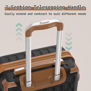 Набір валіз Melalenia 3 в 1: жорсткий корпус, легкі, з TSA замком та 4 колесами (чорний, 7 шт. з рюкзаком для подорожей)