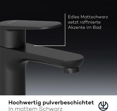 Змішувач для ванни KLUDI-X1 з ручкою-витяжкою, висота зливу 75 мм, хромований, з виливним водозбіром, для ванни, керамічний картридж, акумулятор, чаша для води з підключеннями (S, чорний матовий)