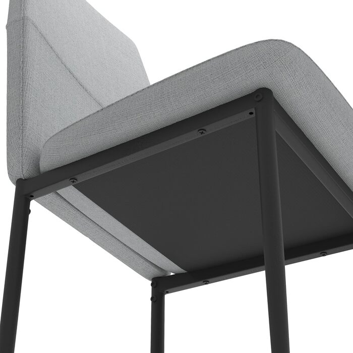 Стілець для їдальні GOLDFAN (4 шт.) з льоновим покриттям, сірий - сучасний кухонний, м'який стілець для вітальні з металевими ніжками
