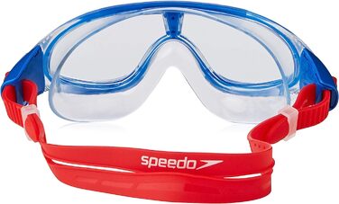 Дитячі плавальні окуляри Speedo унісекс Biofuse Rift Mask для юніорів (Один розмір підходить всім, лавово-червоний / Красивий синій / прозорий)