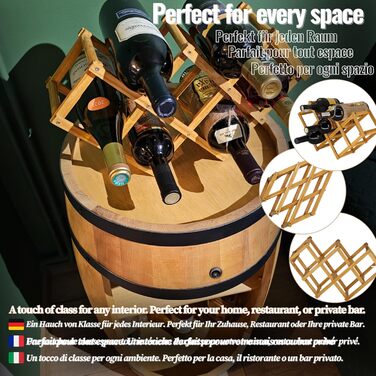 Дерев'яний бочонок-бар Fass від Creative Cooper: полиця для вина з LED підсвічуванням, 80x50 см, рустикальний дизайн, для дому