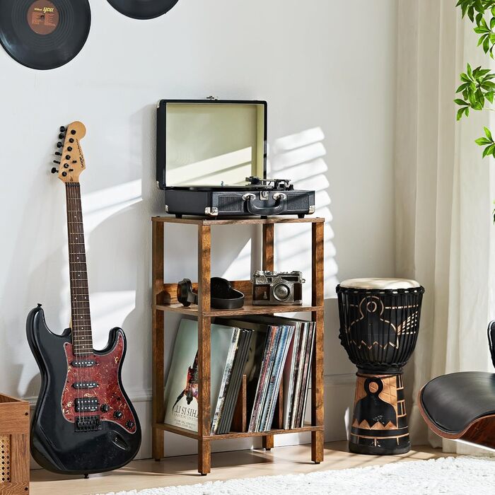 Столик для принтера LELELINKY на колесах, 2-ярусний мобільний стенд, коричневий (52,5 x 40 x 36 см)