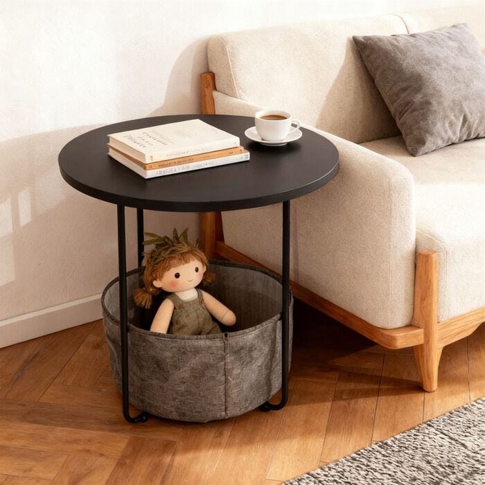 Relaxdays: Приставний столик з кошиком