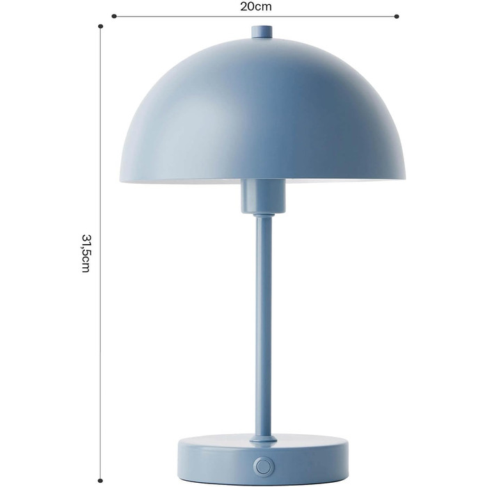 LED настільна лампа Mokebo® 'Leuchtturm' – бездротова, диммерна, з USB-C, ретро, металева, тепле світло, тауп (сіро-бежевий)