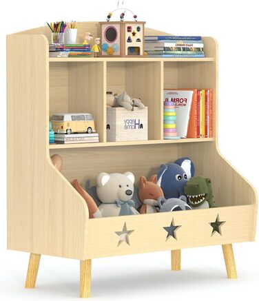 Дитяча полиця для іграшок та книг Garden 4 you, 3 відкриті полиці, 63x30x60 см (Білий/Бежевий)