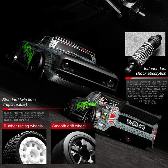 Радіокерований позашляховик FISCA 1/16 4WD Drift RC Автомобіль 2.4GHz 20MPH (SG-1603) - Швидкісний баггі для бездоріжжя